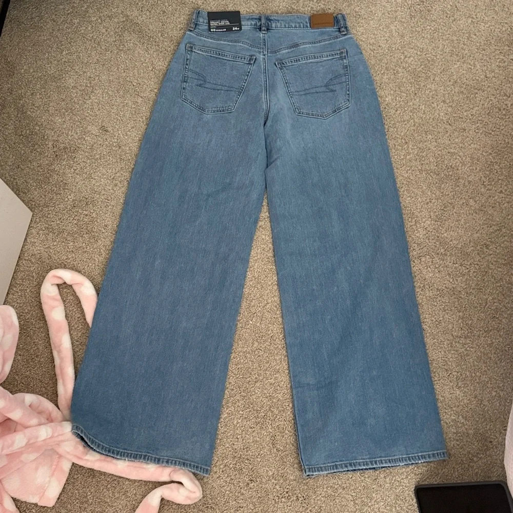 NWT American Eagle Outfitters dreamy drape ultra wide leg baggy jeans size 00 24 - Picture 4 of 5